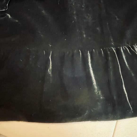 Tahari Black Velvet Embroidered Trim Cropped Ruffle Hem Evening Dressy Jacket 6 - Picture 14 of 14